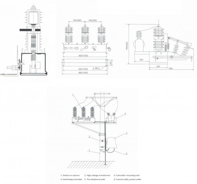 Interruttore telecomandato automatico intelligente dell'interruttore 12kv di Recloser 8