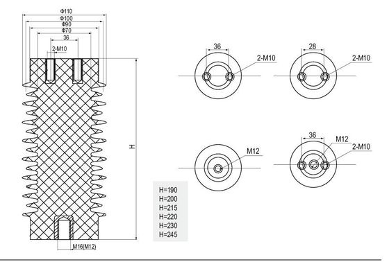 24kv Casting Resin Support Insulator With 210mm Height For Earthing Switch